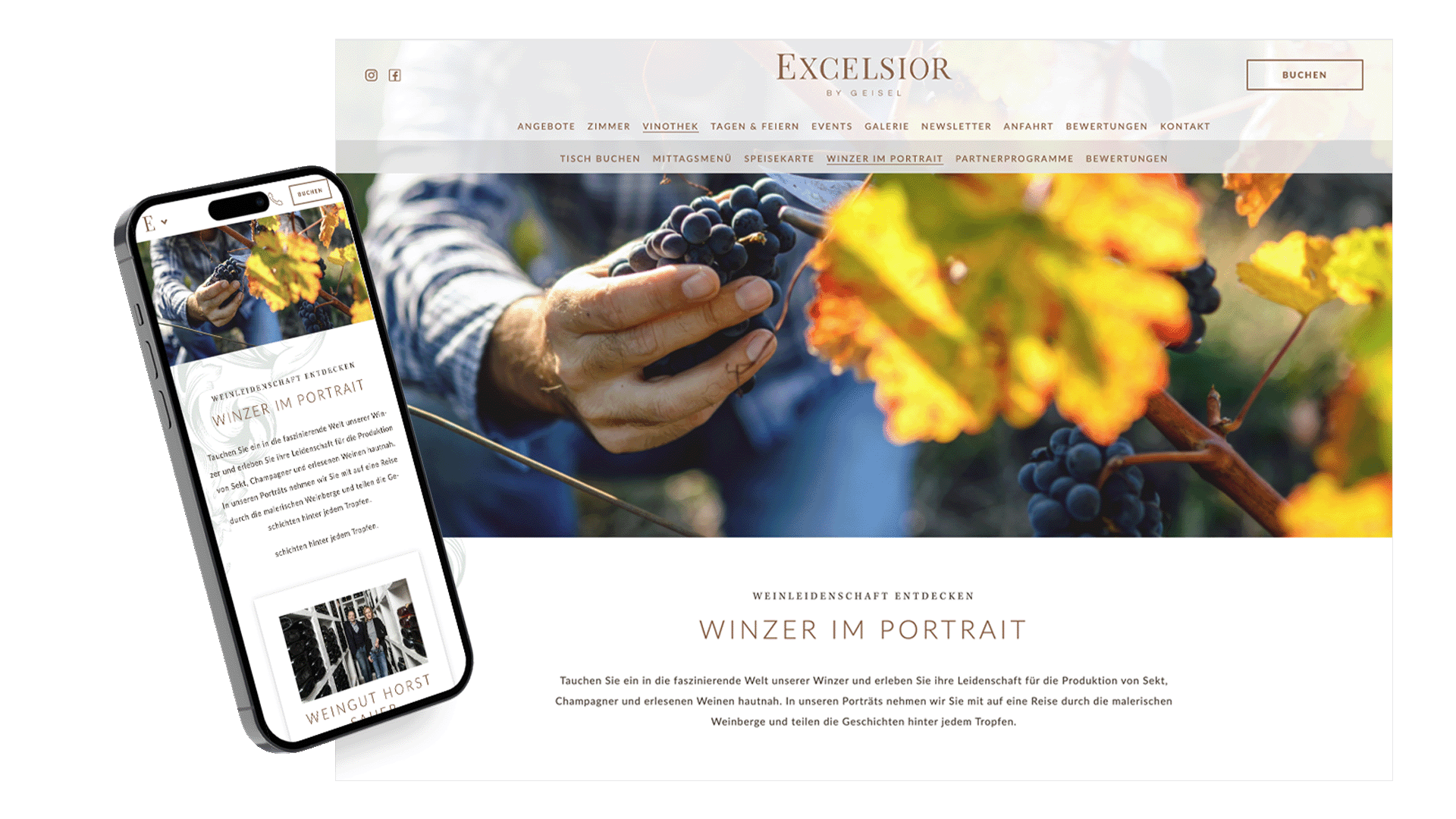 Excelsior by Geisel website on laptop and phone