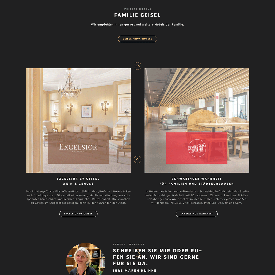 Detailansicht der Website von Beyond by Geisel