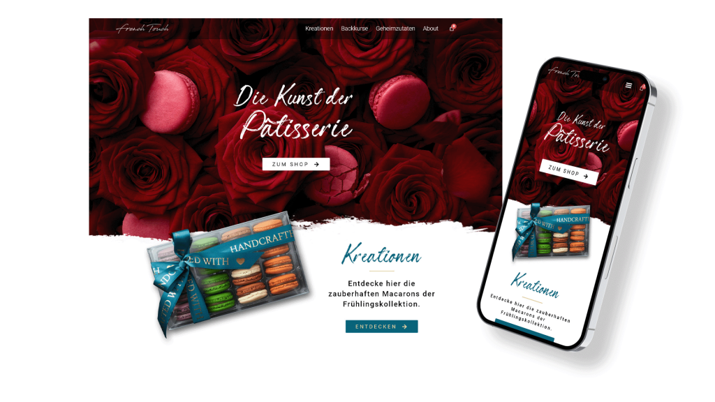 Startseite von French Touch auf Laptop und Smartphone