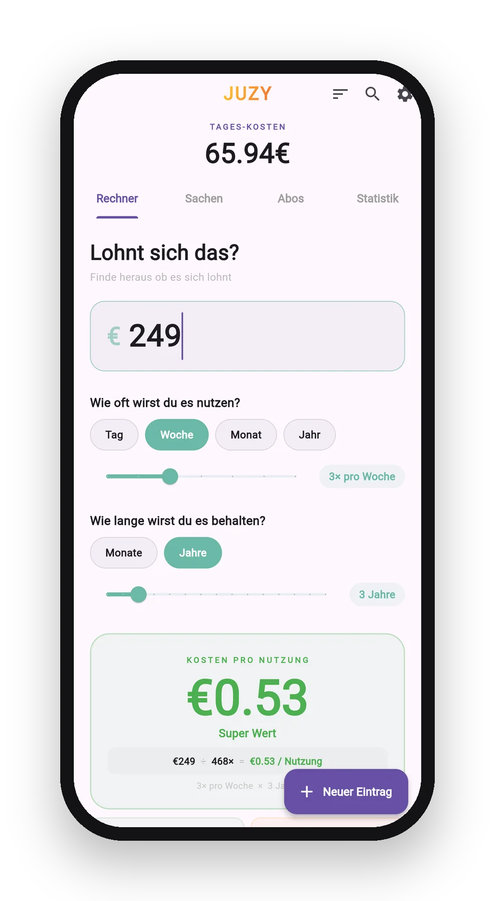 JUZY-Rechner: Lohnt sich das?